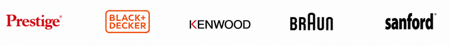 Prestige, Black and Decker, Kenwood, Braun and Sanford