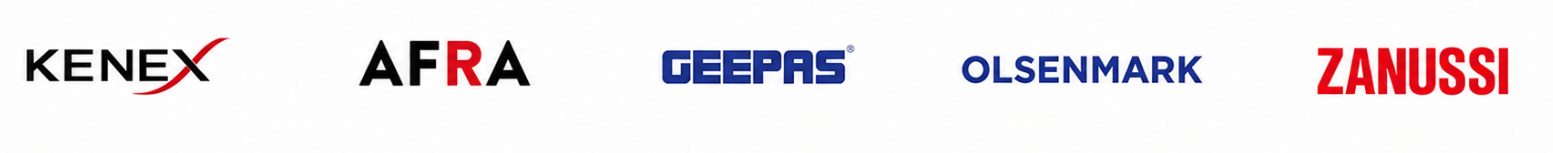 Kenex, Afra, Geepas, Olsenmark and Zanussi