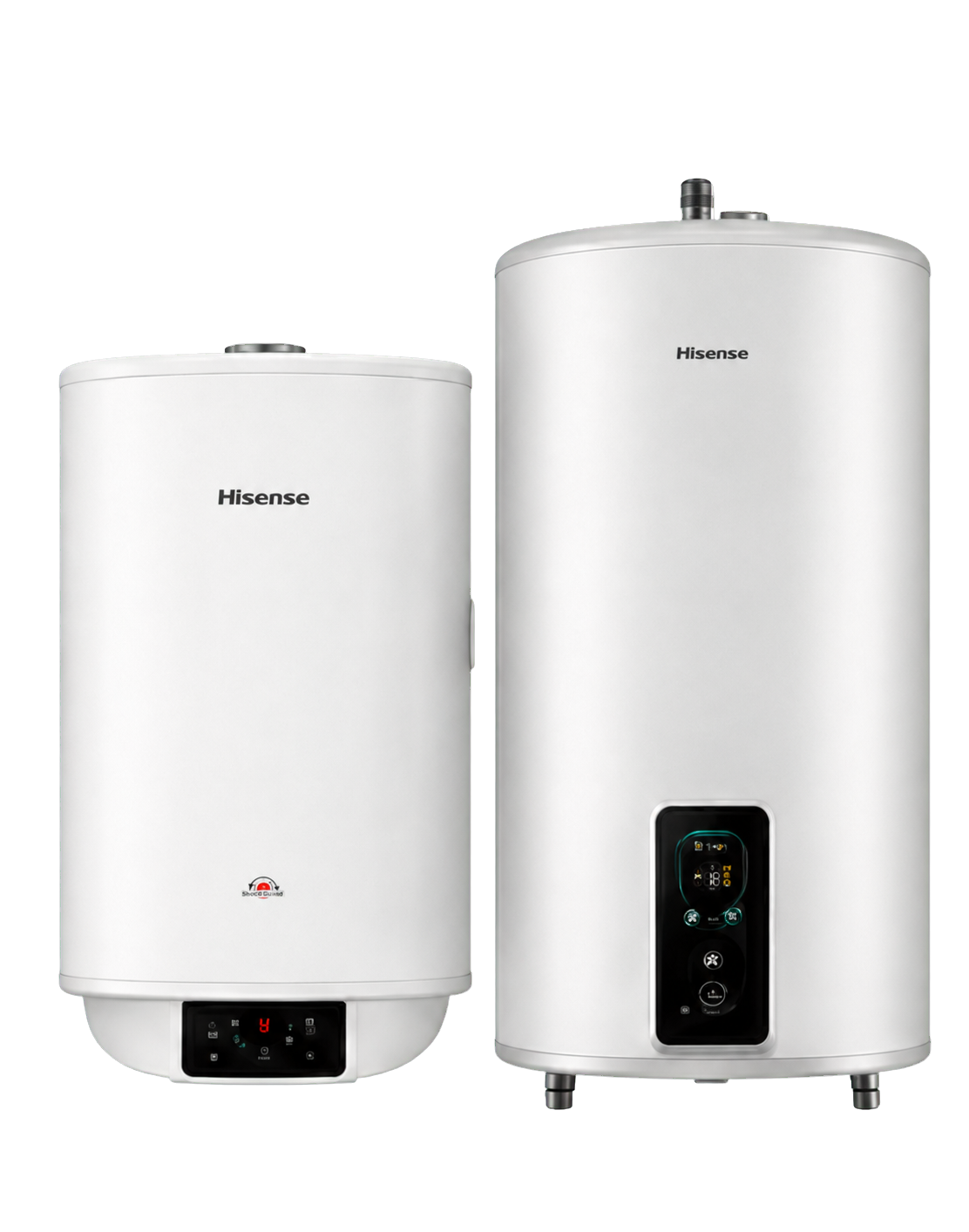 Vertical and horizontal electric water heaters